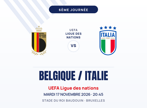 Affiche Belgique vs Italie Nations League 2026