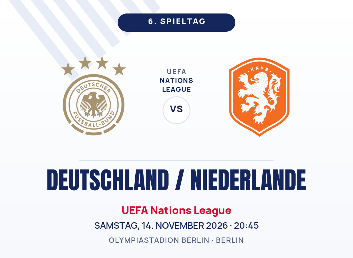 Plakat Deutschland vs Niederlande Nations League 2026