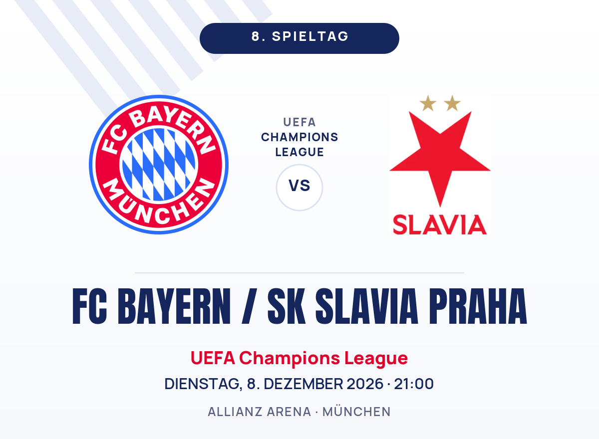 Plakat FC Bayern vs SK Slavia Praha Champions League 2026