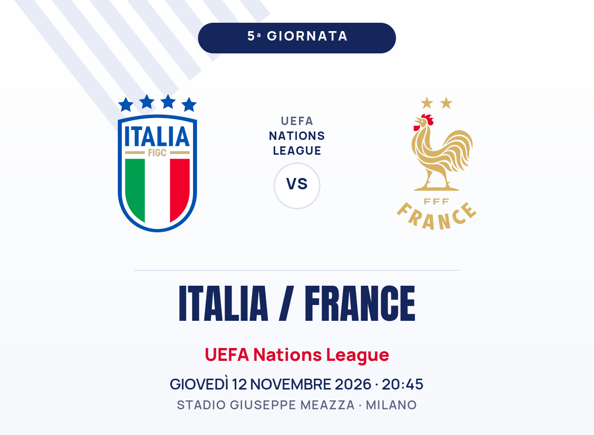 Locandina Italia vs Francia Nations League 2026