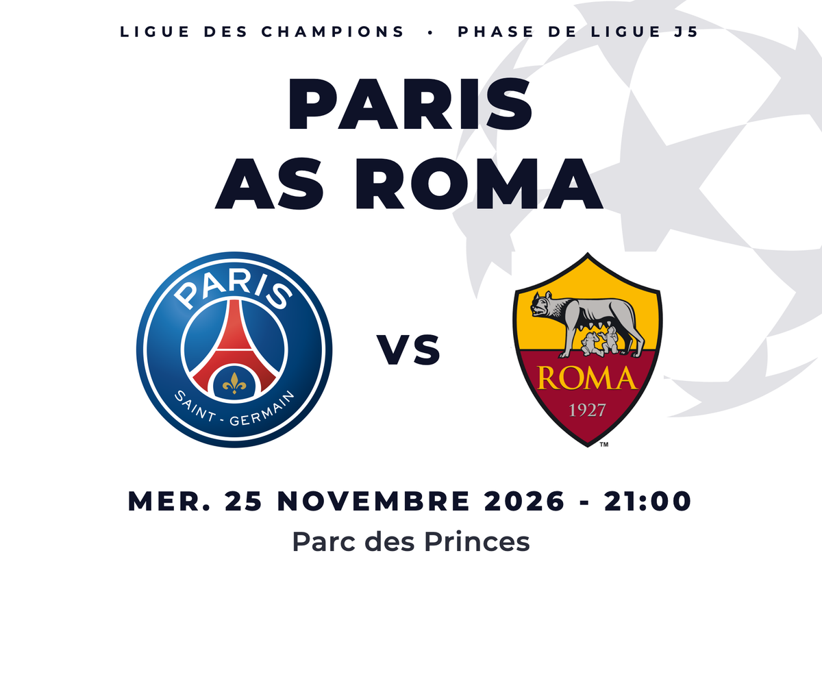 Affiche PSG vs AS Roma Champions League 2026